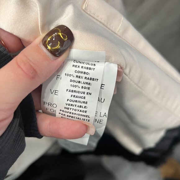 $13500 NWT Marc Jacobs Black White Bow Dyed Rabbit Fur Jacket size 8 - Picture 13 of 13